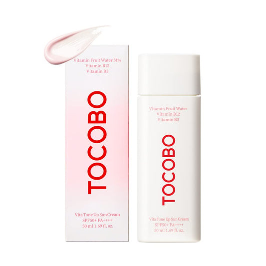 [TOCOBO] Vita Tone Up SPF50+ PA++++ 2.82 onzas / 2.82 oz | Ingredientes naturales con vitamina húmeda | Protector solar vegano para la cara