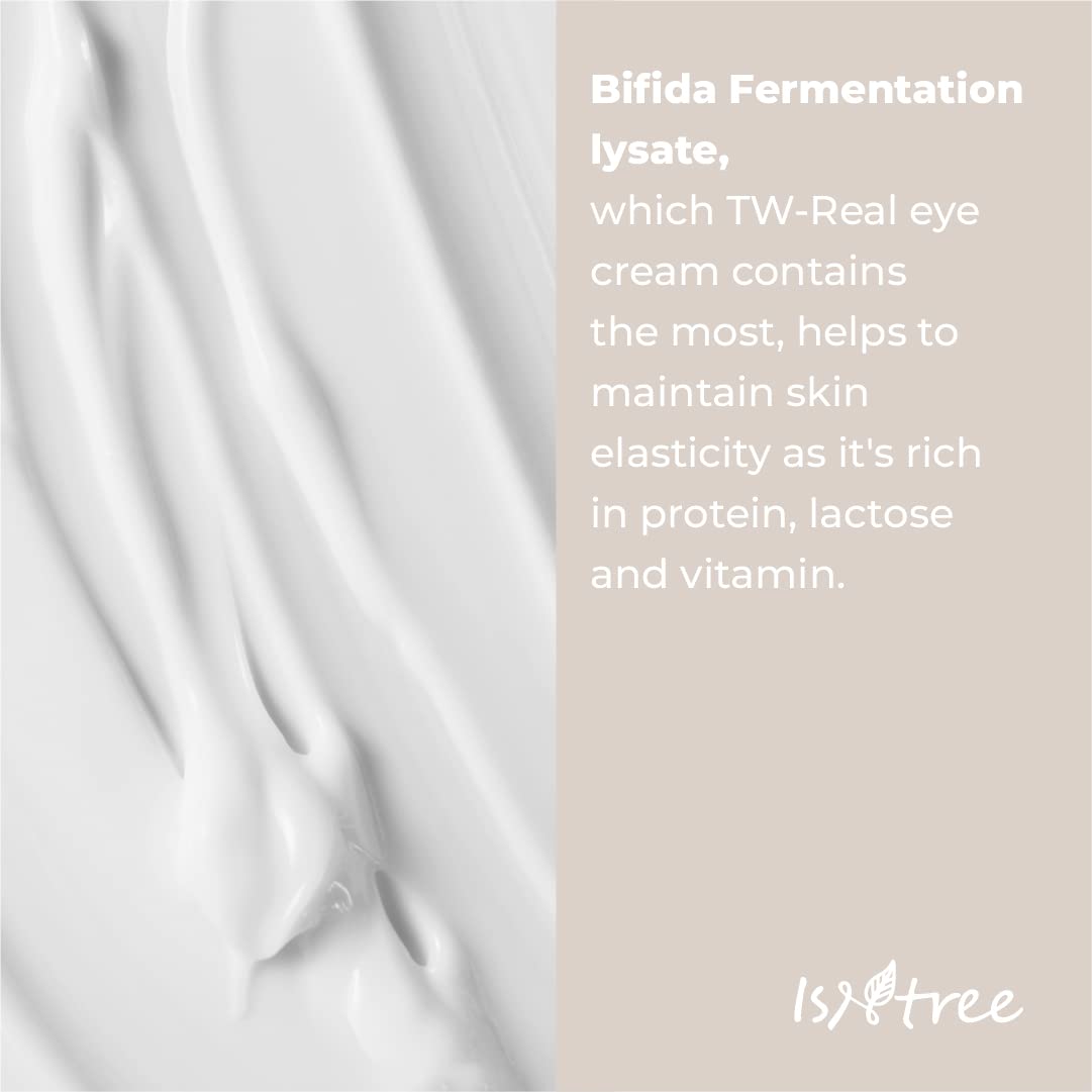 Isntree TW-REAL Eye Cream 30 ml, Crema para contorno de ojos, combate las ojeras, las bolsas debajo de los ojos, reduce las líneas finas, la hinchazón, la sequedad, las manchas opacas debajo de los ojos