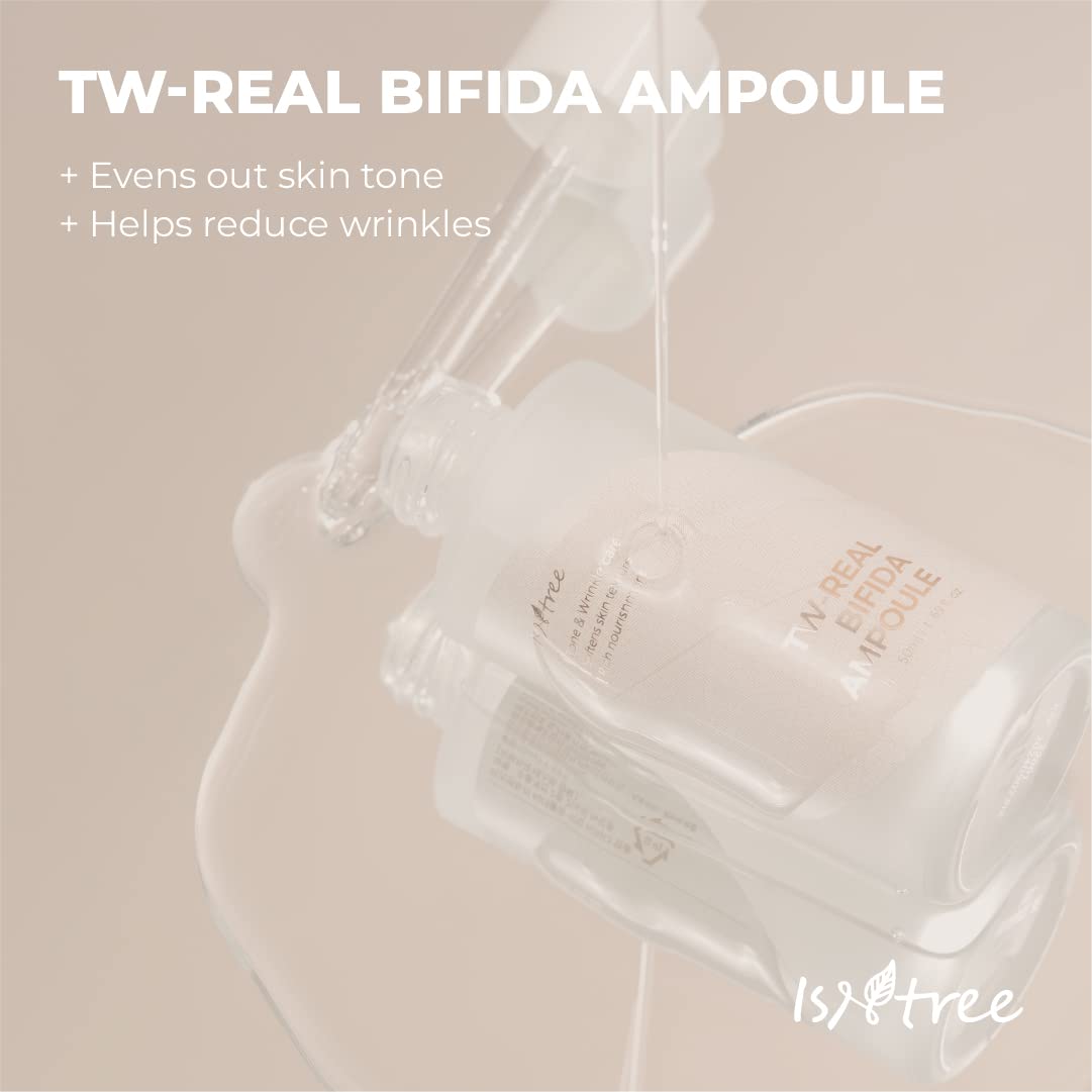 Isntree TW-Real BIFIDA Ampoule 50 ml - Serum de colágeno de belleza coreana, con propiedades antiedad, antienvejecimiento, reduce líneas finas, manchas opacas, hidratante
