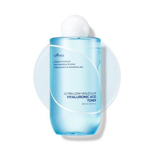 ISNTREE Ultra-Low Molecular Hyaluronic Acid Toner 300ml | Tónico de ácido hialurónico de rápida absorción | Hidrata y suaviza profundamente la piel.