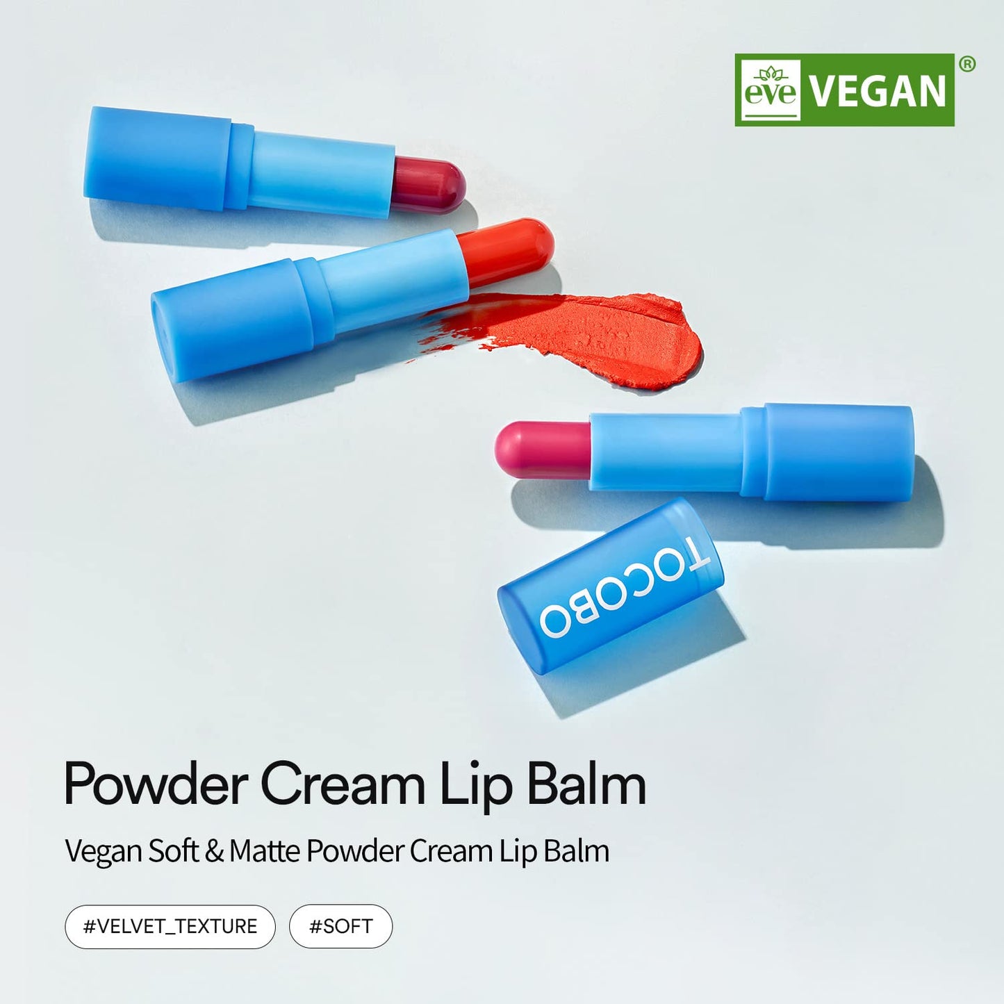[TOCOBO] Bálsamo labial en crema en polvo 033 Pastel de zanahoria 0.67 oz / 19 g | Bálsamo labial vegano tipo terciopelo mate suave y textura cremosa en polvo sin exfoliación
