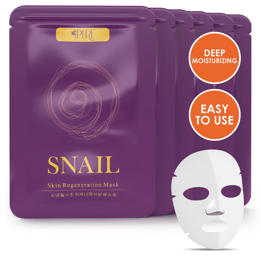 Máscara facial coreana de LA PURE – Hoja hidratante, máscara de caracol de belleza, cuidado de la piel coreana antiarrugas, paquete de sábanas antienvejecimiento, máscara hidratante, máscara facial profunda hidratante, 10 máscaras faciales para mujeres y