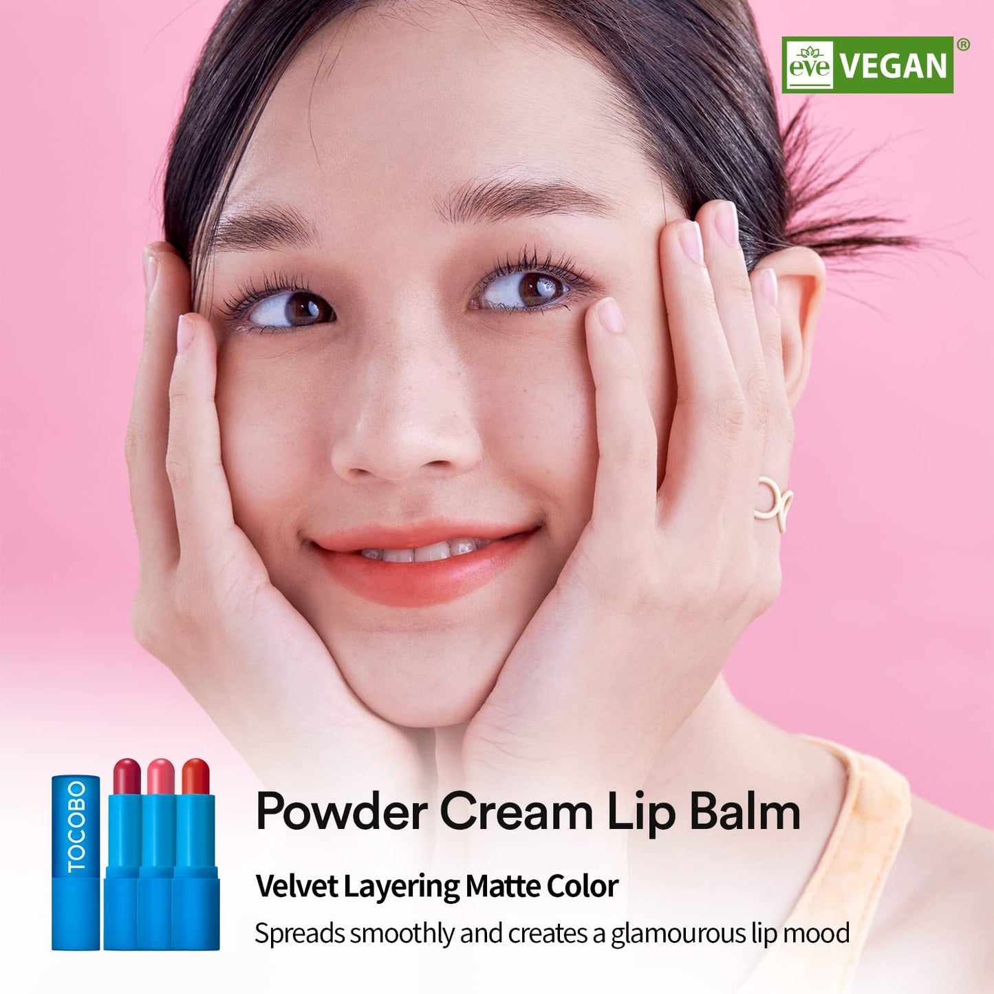 [TOCOBO] Bálsamo labial en crema en polvo 033 Pastel de zanahoria 0.67 oz / 19 g | Bálsamo labial vegano tipo terciopelo mate suave y textura cremosa en polvo sin exfoliación