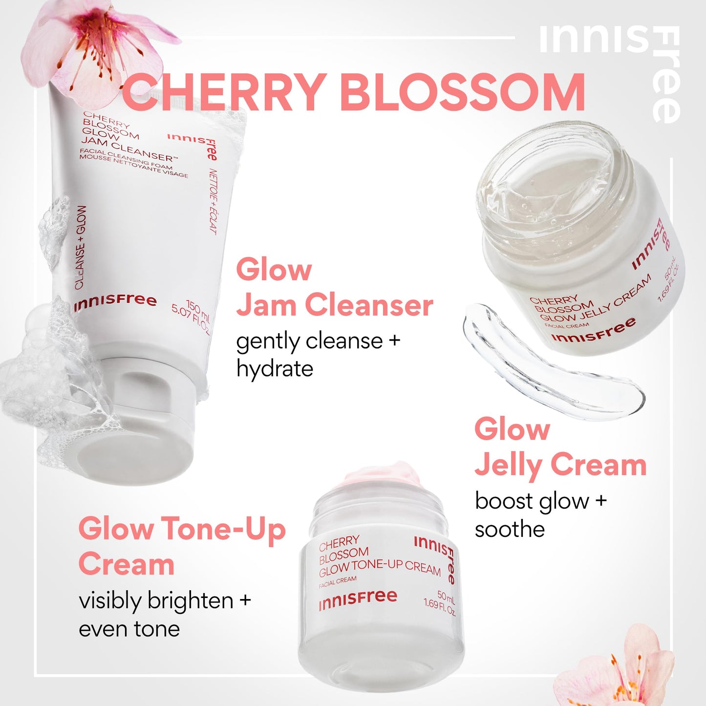 innisfree Cherry Blossom Dewy Glow Tone Up Cream Face Moisturizer