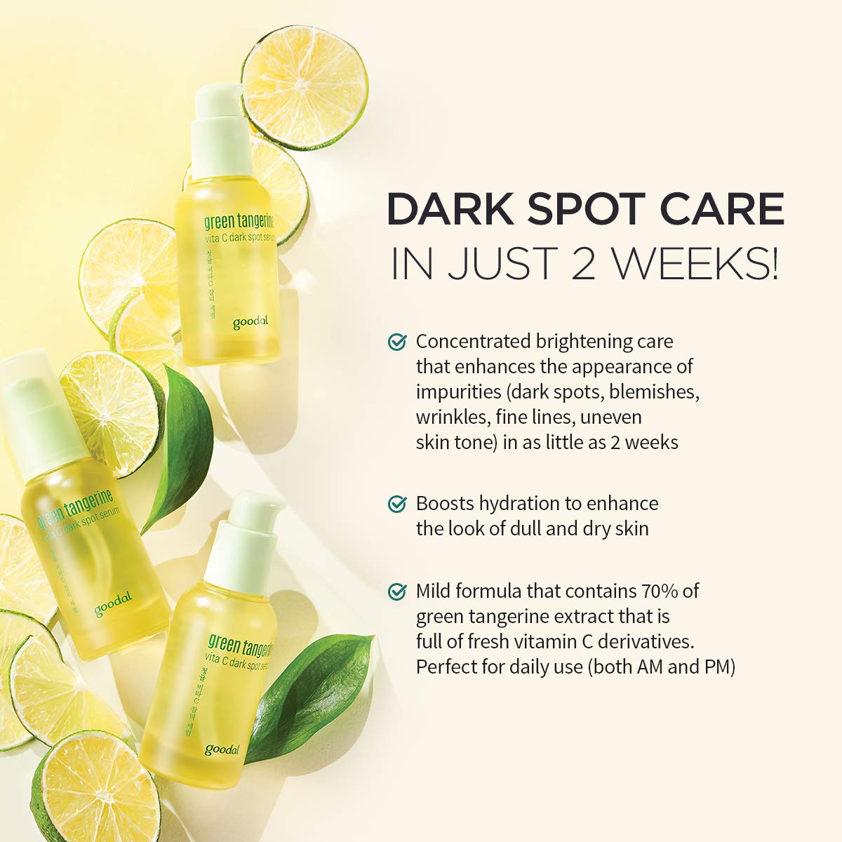 Goodal Green Tangerine Vita C Dark Spot Serum 1.0 Ounce Yellow